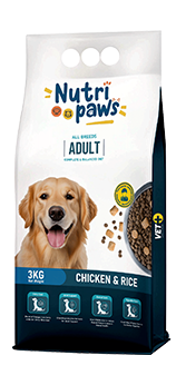 Nutri Paws Adult Dog Food - Chicken & Rice (3KG)